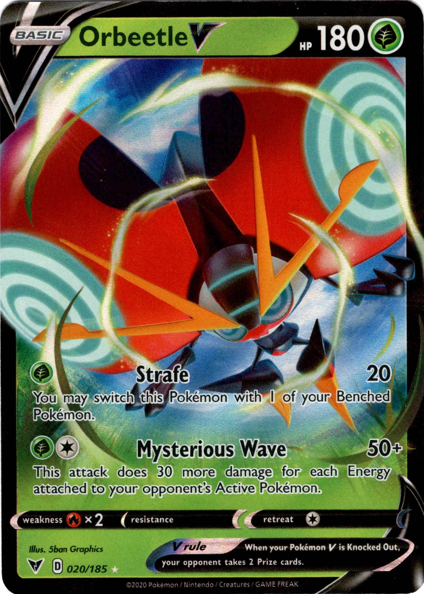Orbeetle V - 020/185 - Vivid Voltage - Holo - Card Cavern