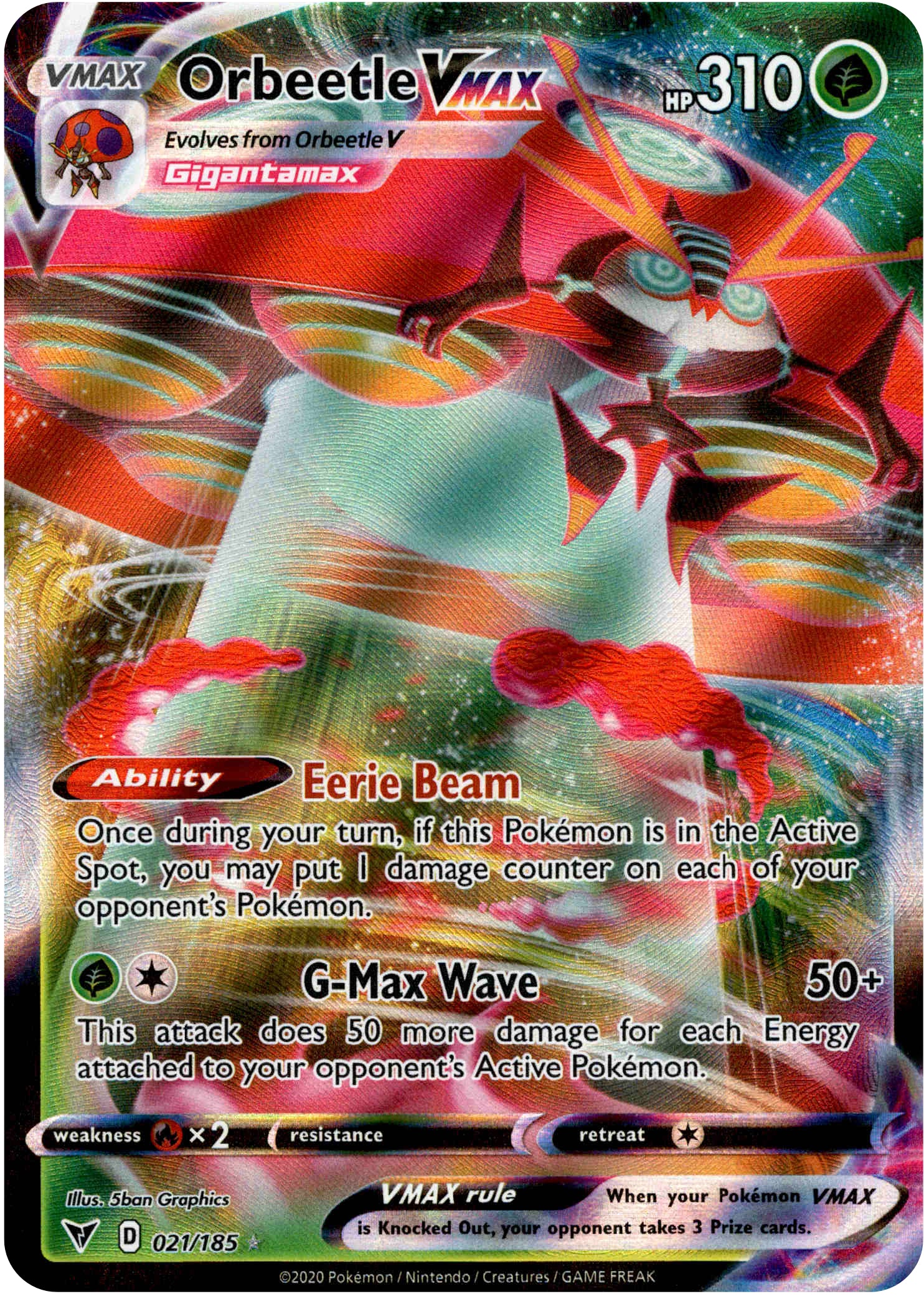 Orbeetle VMAX - 021/185 - Vivid Voltage - Holo - Card Cavern