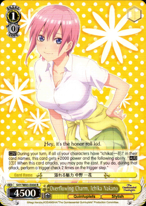 Overflowing Charm, Ichika Nakano - 5HY/W83-E008 - The Quintessential Quintuplets - Card Cavern