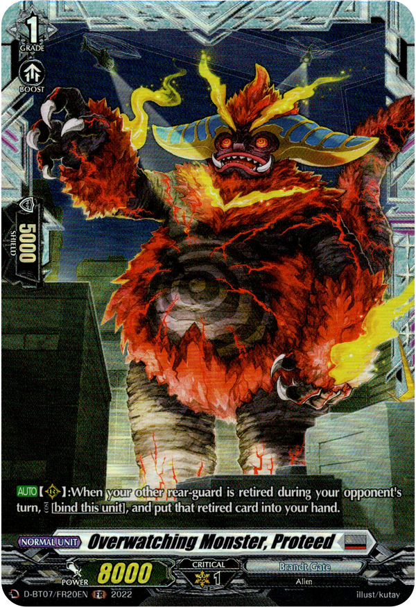 Overwatching Monster, Proteed - D-BT07/FR20EN - Raging Flames Against Emerald Storm - Card Cavern