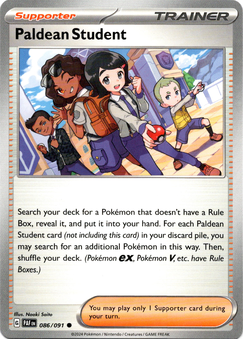 pokémon paldean fates cards Paldean Student - 086/091