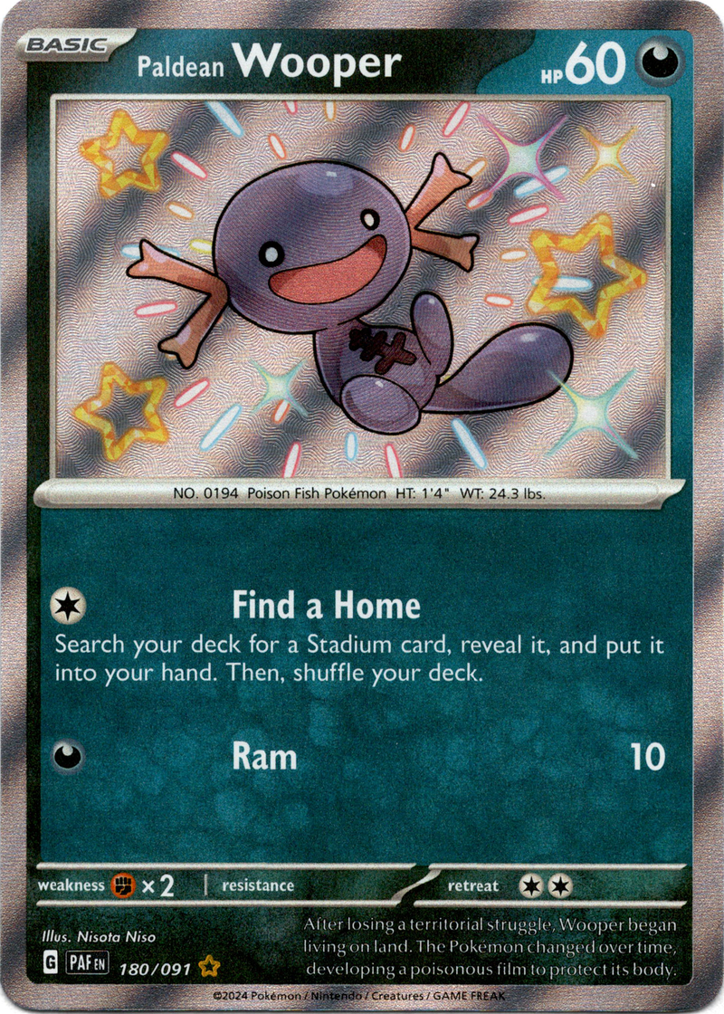 wooper pokemon card Paldean Wooper - 180/091 - Paldean Fates