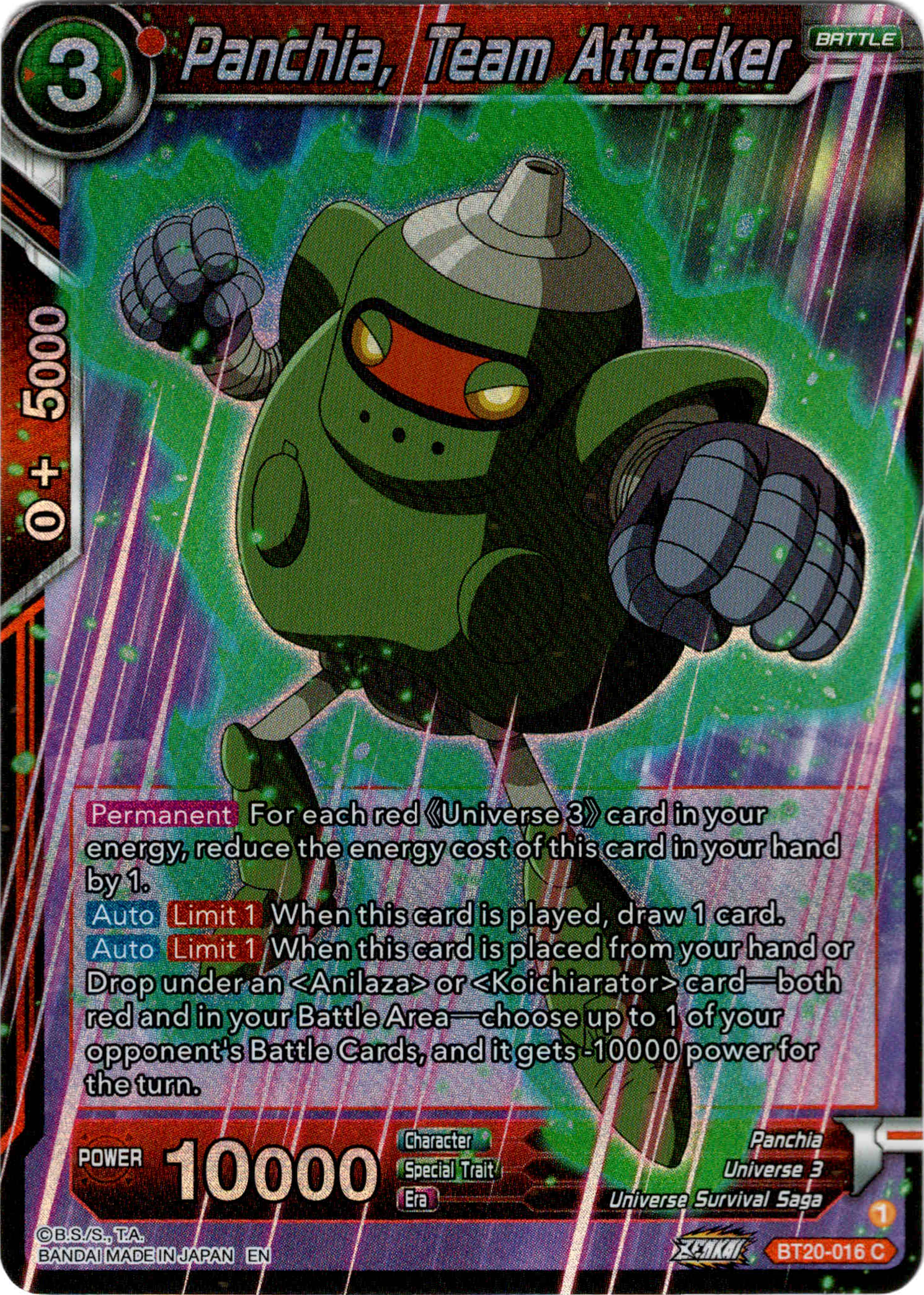 Panchia, Team Attacker - BT20-016 C - Power Absorbed - Foil - Card Cavern