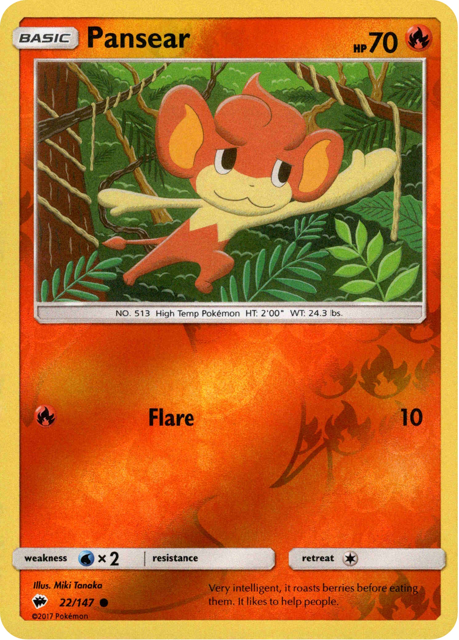Pansear - 22/147 - Burning Shadows - Reverse Holo - Card Cavern