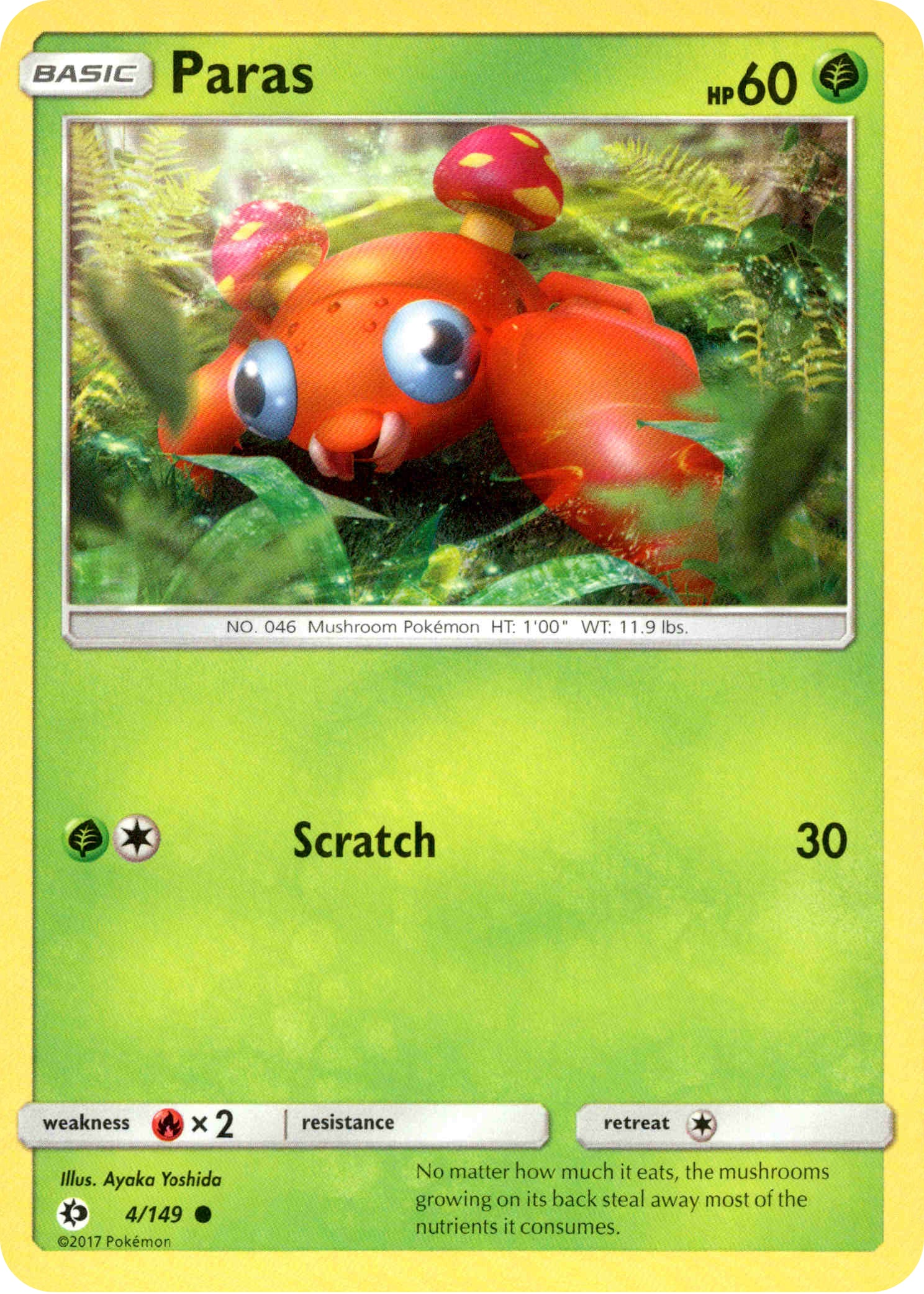 Paras - 4/149 - Sun & Moon - Card Cavern