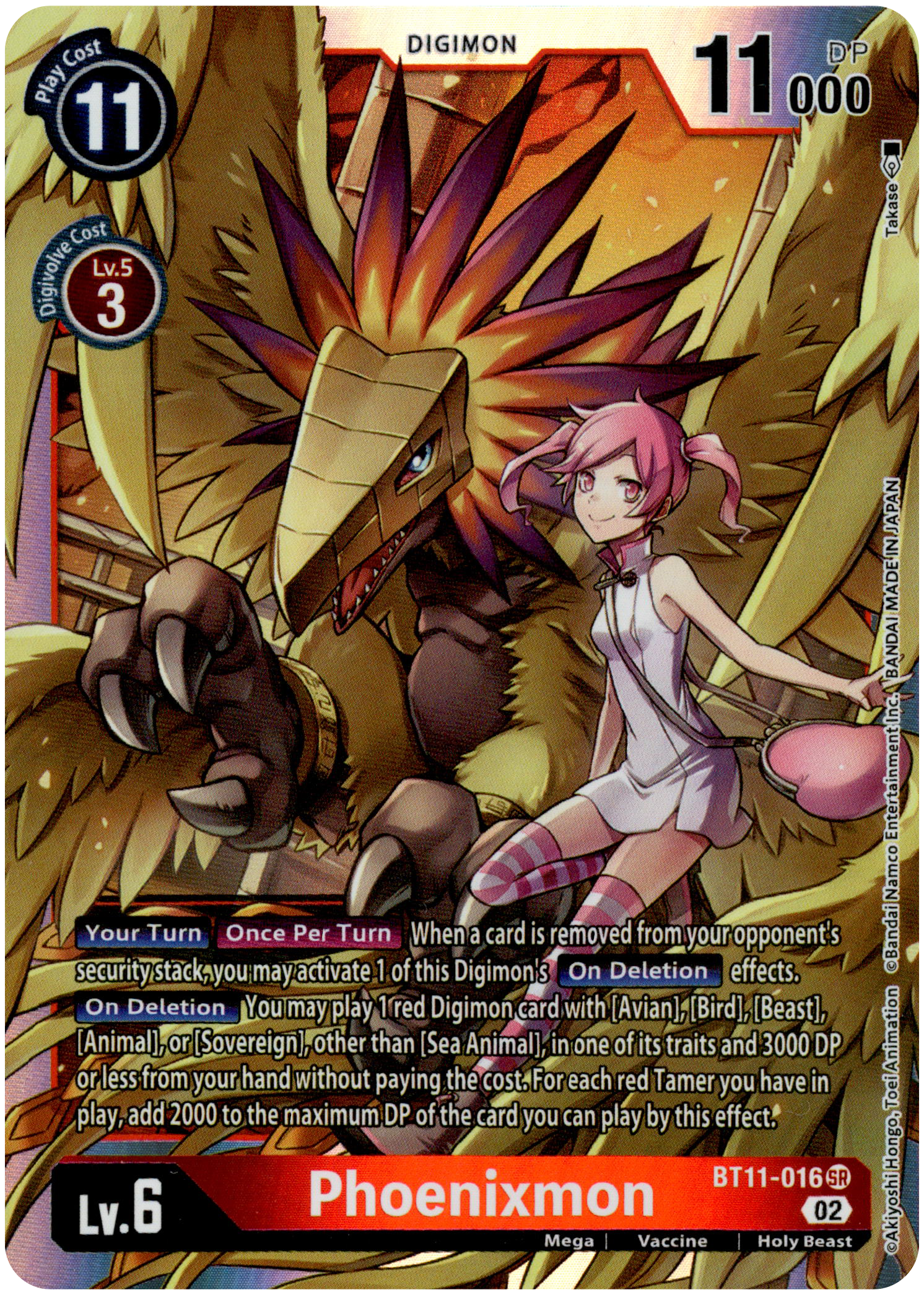 Phoenixmon - BT11-016 SR - Dimensional Phase - Foil - Card Cavern