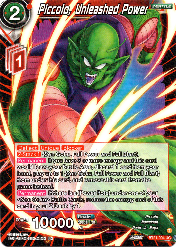 Piccolo, Unleashed Power - BT21-004 - Wild Resurgence - Card Cavern