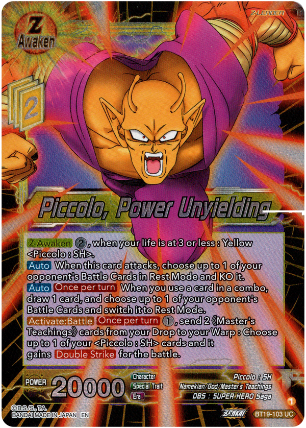 Piccolo, Power Unyielding - BT19-103 - Fighter's Ambition - Foil - Card Cavern