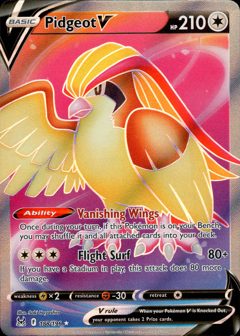 Pidgeot V Full Art - 188/196 - Lost Origin - Holo - Card Cavern