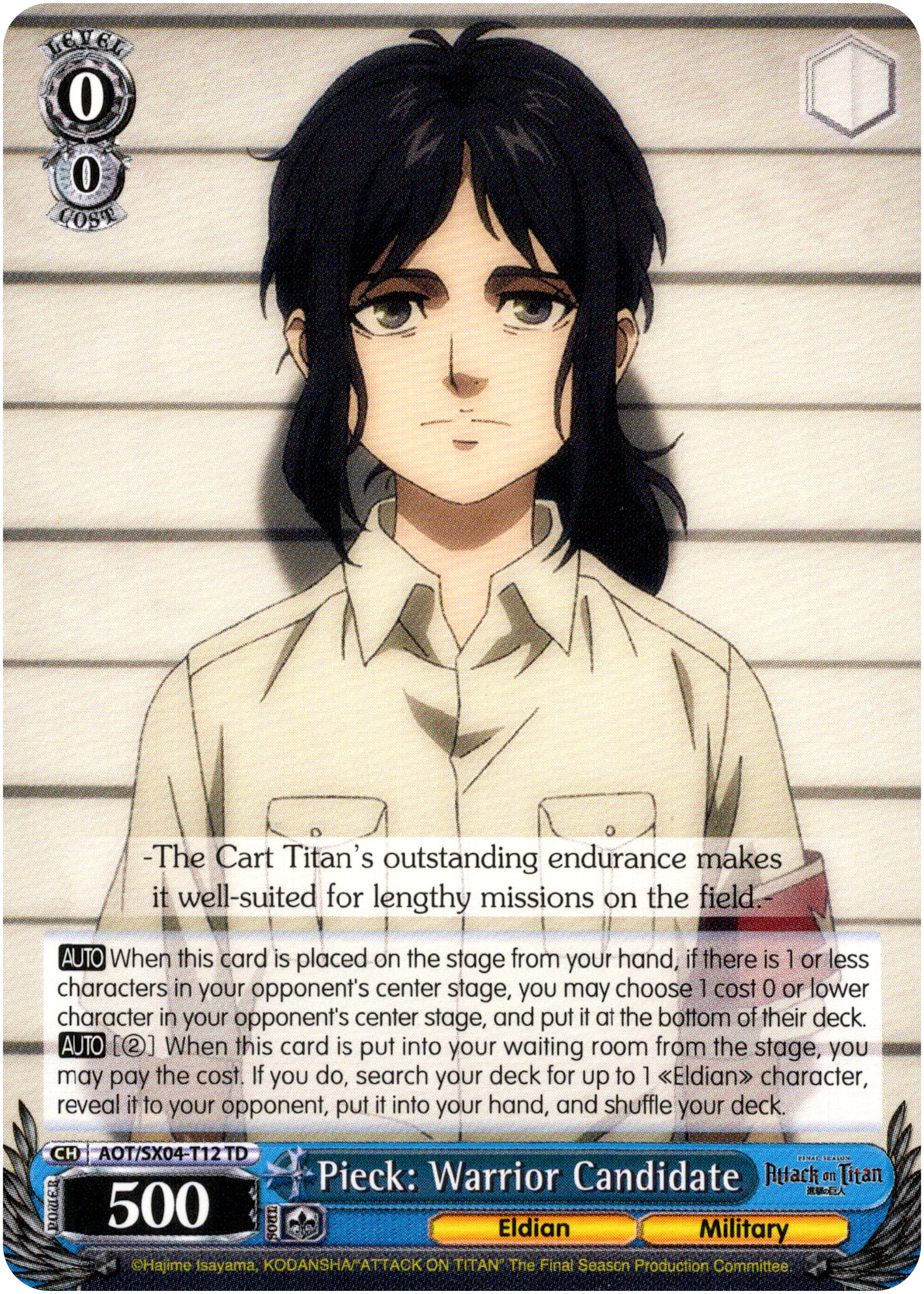 Pieck: Warrior Candidate - AOT/SX04-T12 TD - Card Cavern