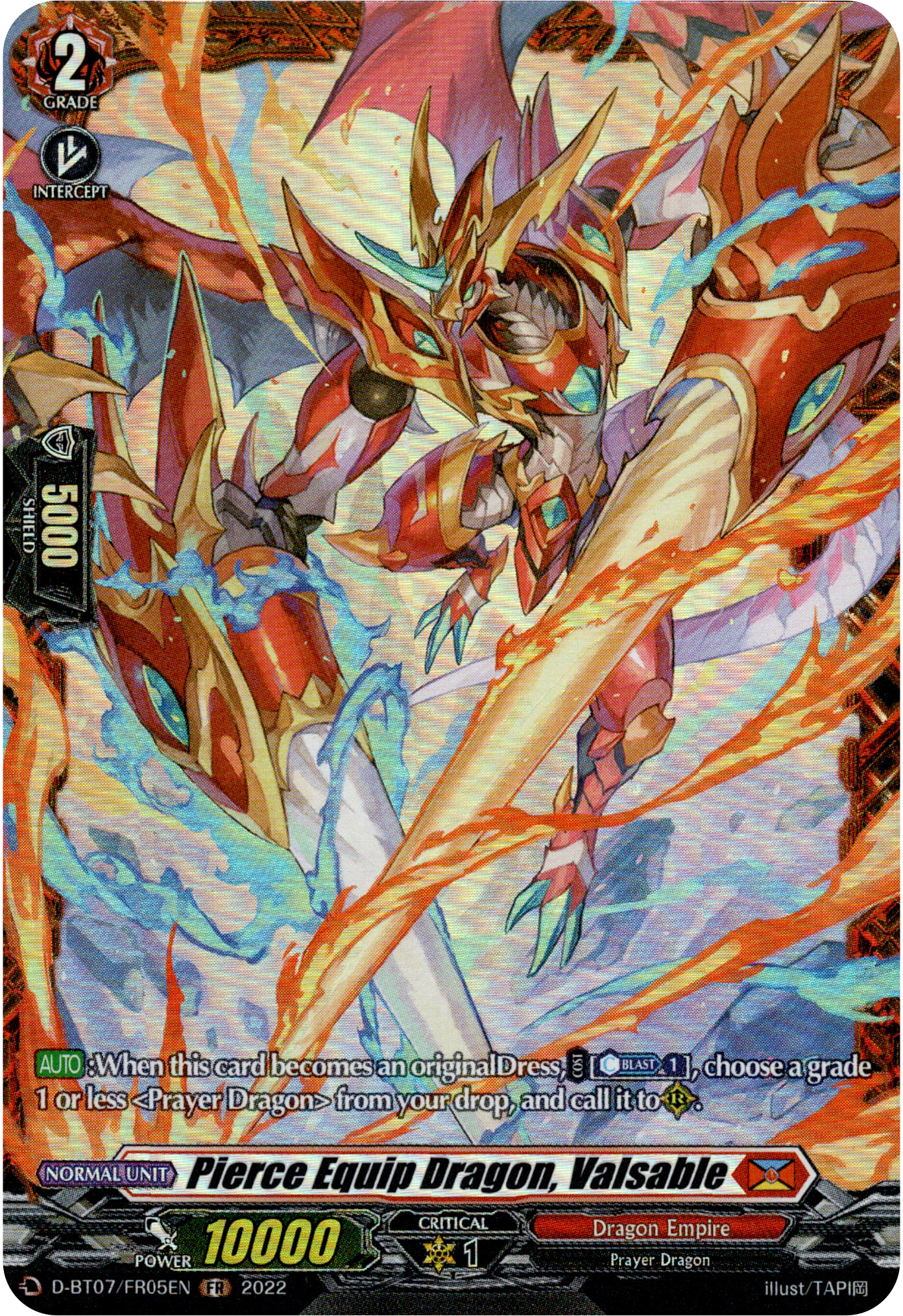Pierce Equip Dragon, Valsable - D-BT07/FR05EN - Raging Flames Against Emerald Storm - Card Cavern