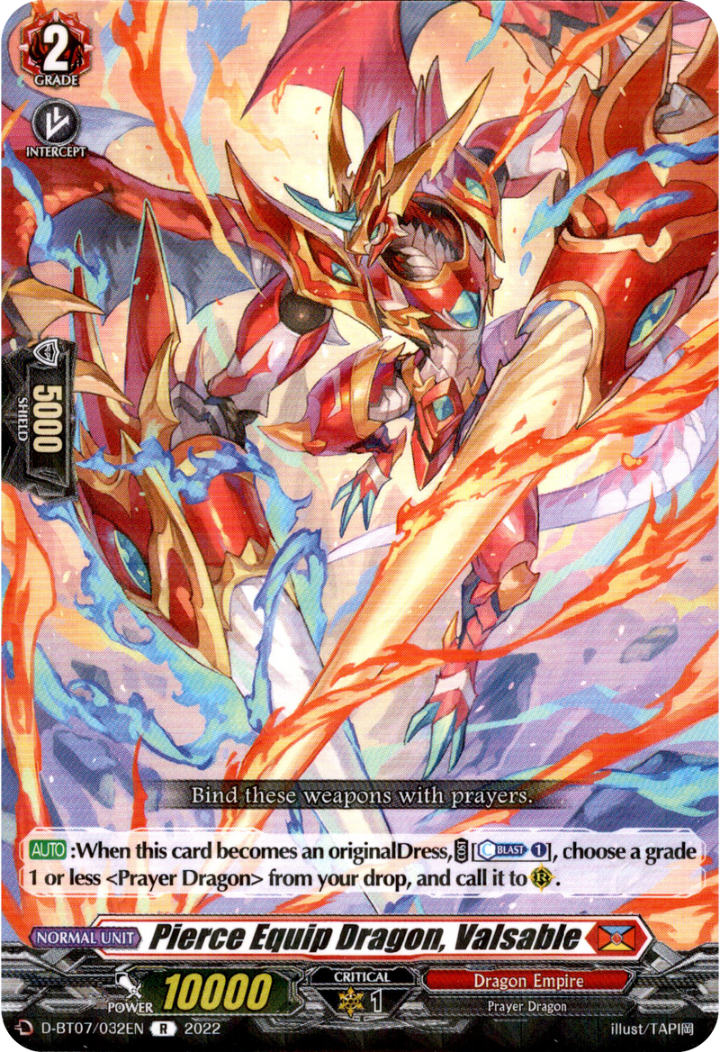 Pierce Equip Dragon, Valsable - D-BT07/032EN - Raging Flames Against Emerald Storm - Card Cavern