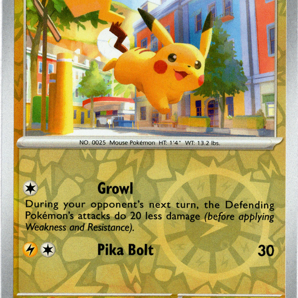 holographic pikachu card Pikachu - 018/091 - Paldean Fates