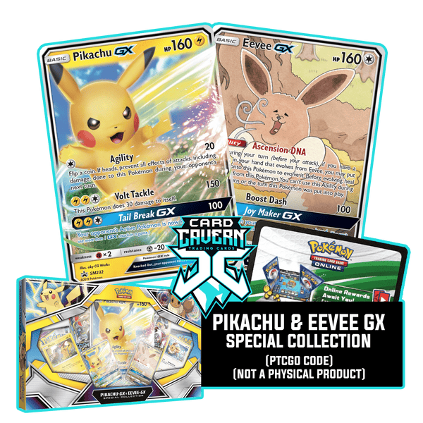 Pikachu & Eevee GX SM232 & SM233 PTCGO Code - Card Cavern