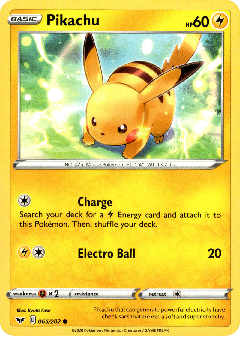 pikachu on the ball pokemon card Pikachu - 65/202