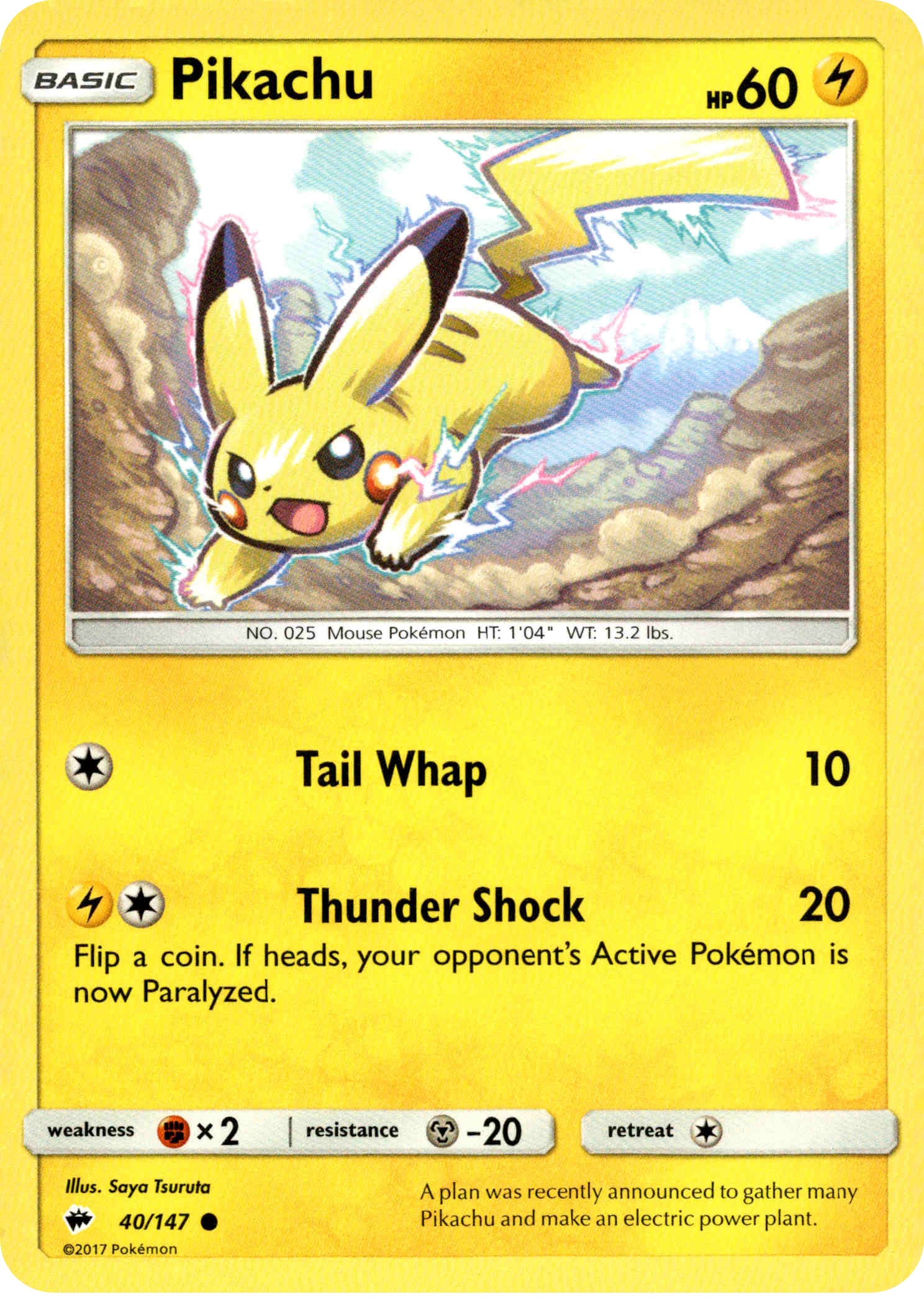 Pikachu - 40/147 - Burning Shadows - Card Cavern
