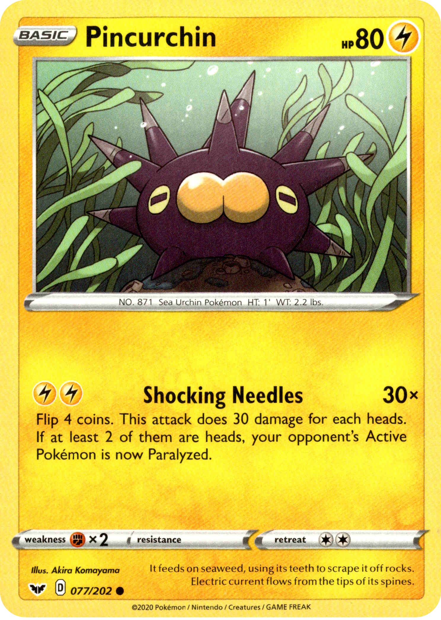 Pincurchin - 77/202 - Sword & Shield - Card Cavern