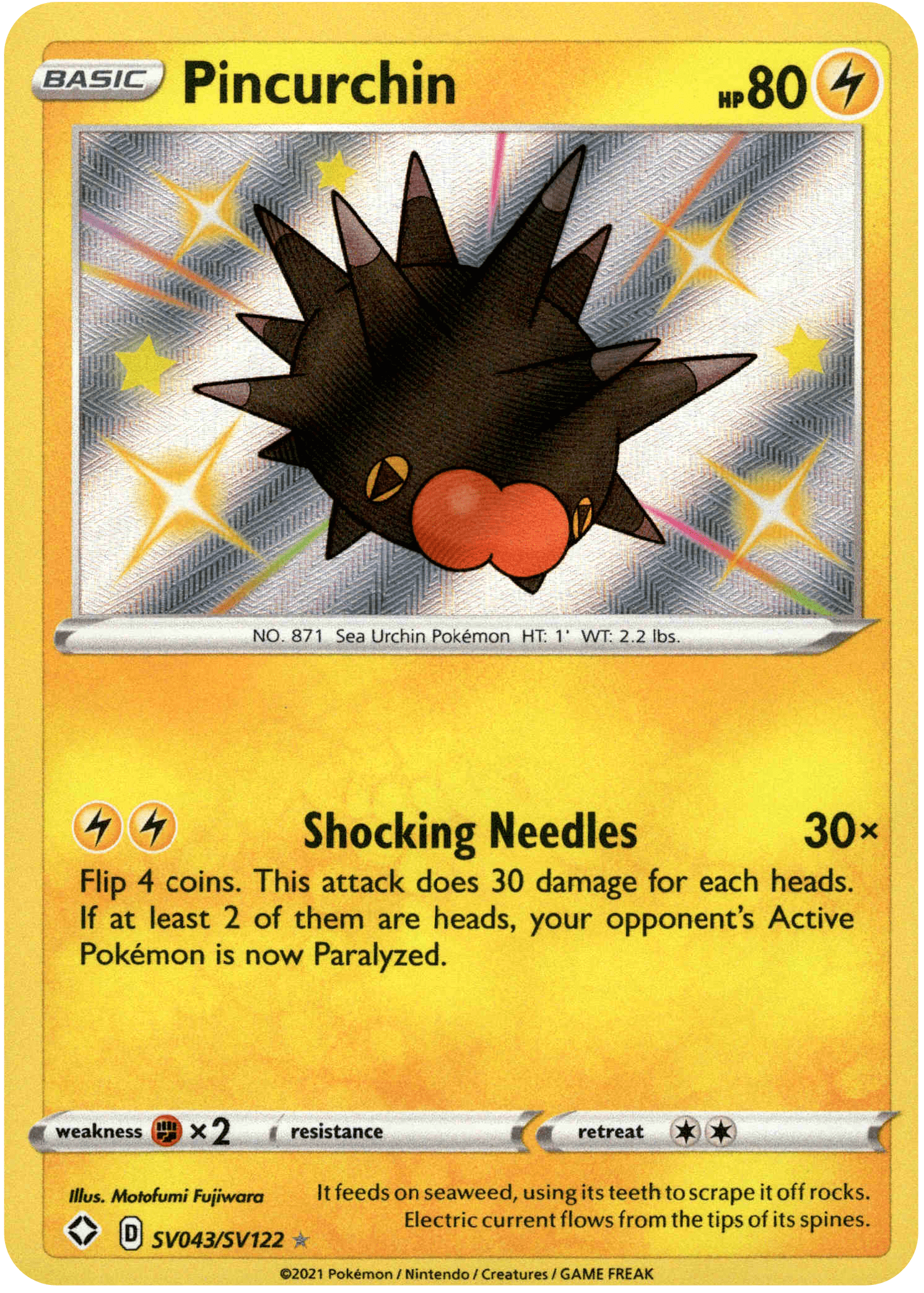 Pincurchin - SV043/SV122 - Shining Fates - Holo - Card Cavern