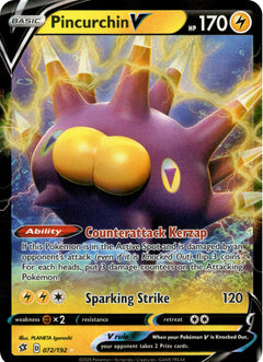 Pincurchin V - 72/192 - Rebel Clash - Holo - Card Cavern
