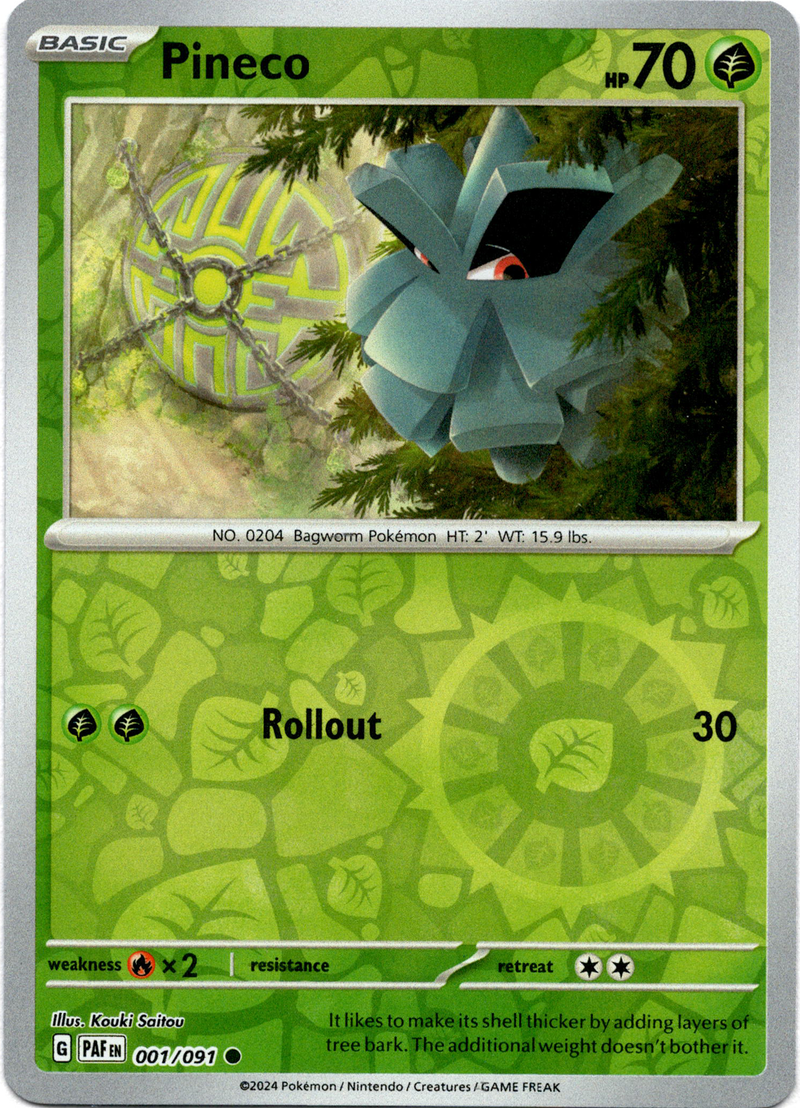 pineco pokemon card value Pineco - 001/091 - Paldean Fates