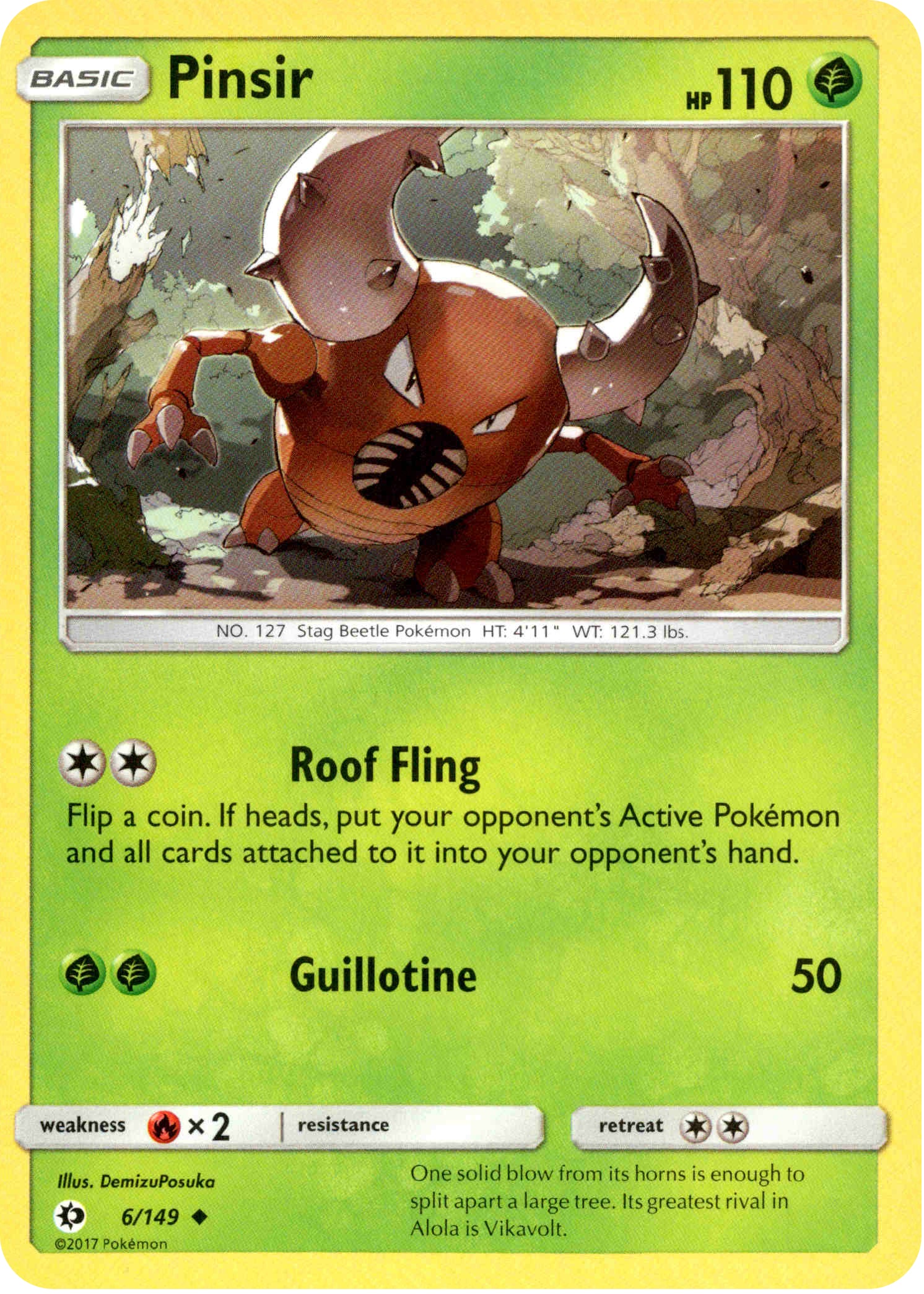 Pinsir - 6/149 - Sun & Moon - Card Cavern