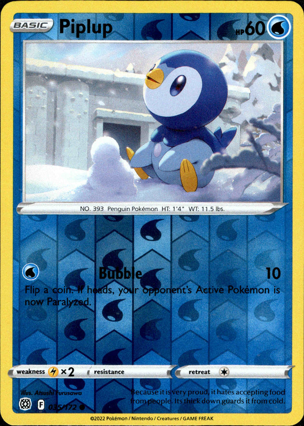 Piplup - 035/172 - Brilliant Stars - Reverse Holo - Card Cavern