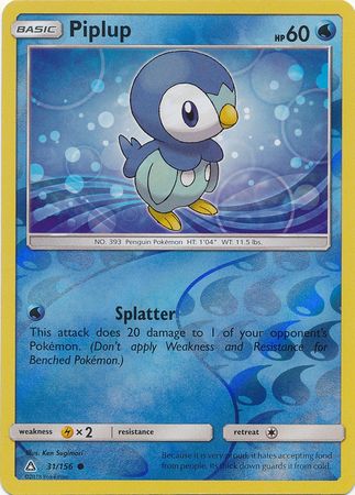 Piplup - 31/156 - Ultra Prism - Reverse Holo - Card Cavern