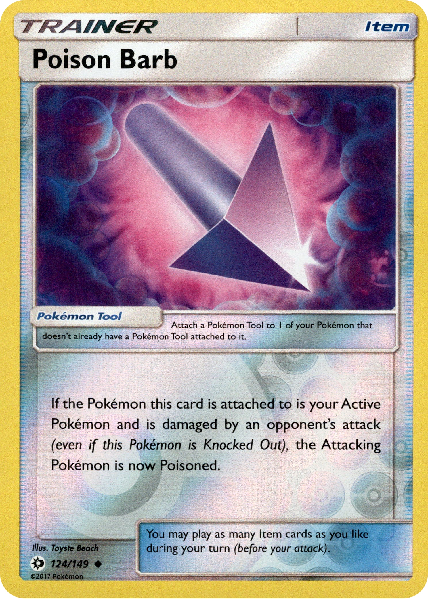Poison Barb - 124/149 - Sun & Moon - Reverse Holo - Card Cavern