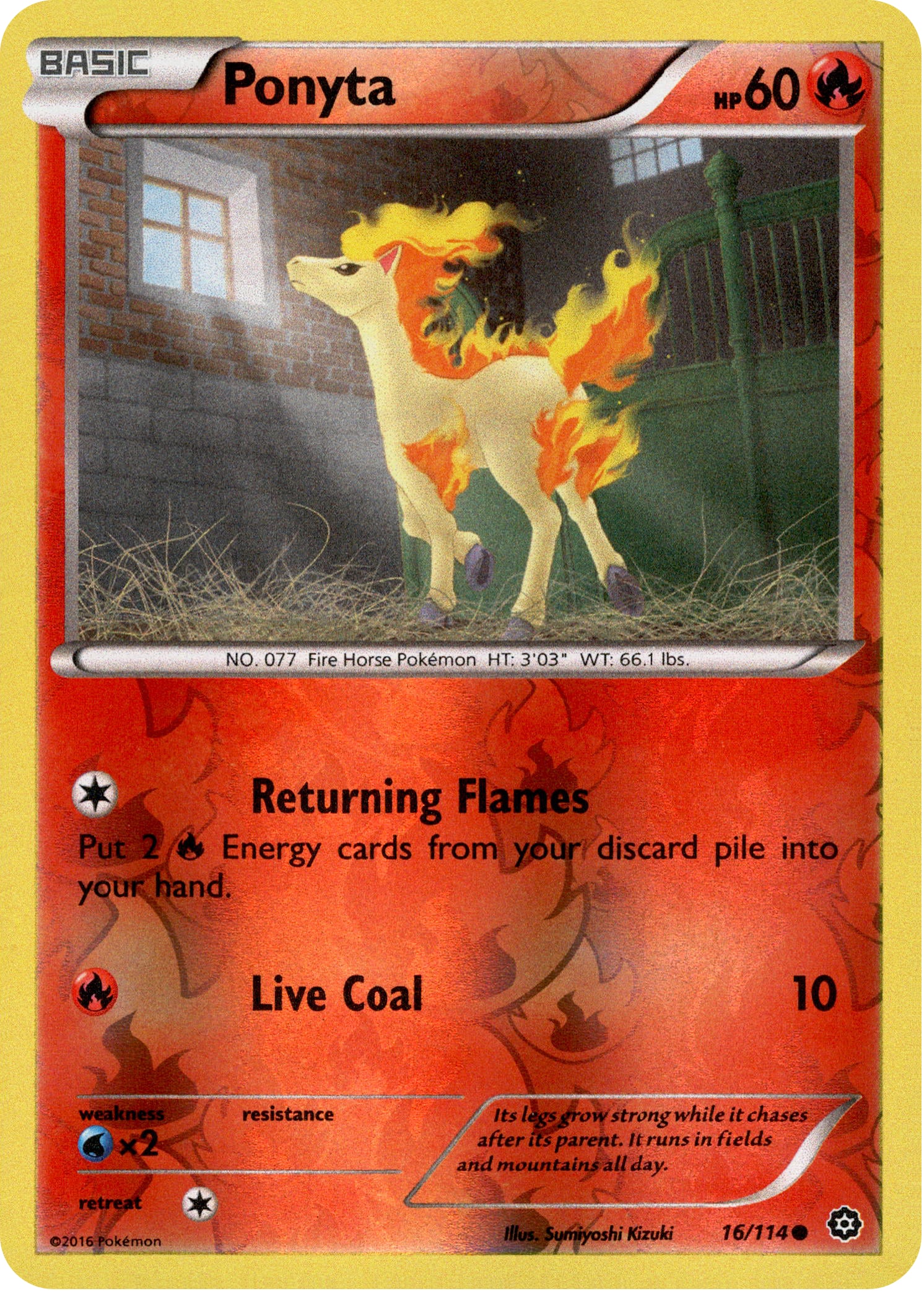 Ponyta - 16/114 - Steam Siege - Reverse Holo - Card Cavern
