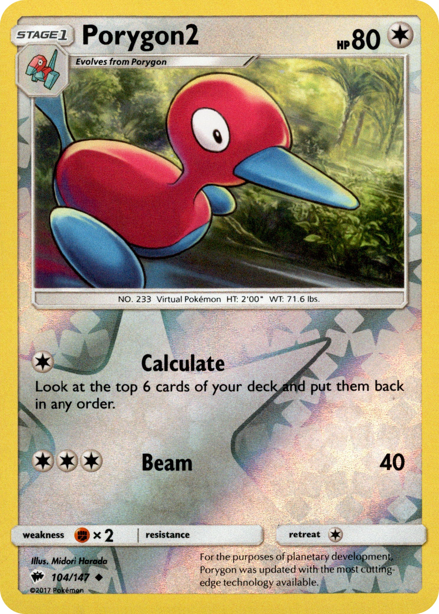 Porygon2 - 104/147 - Burning Shadows - Reverse Holo - Card Cavern