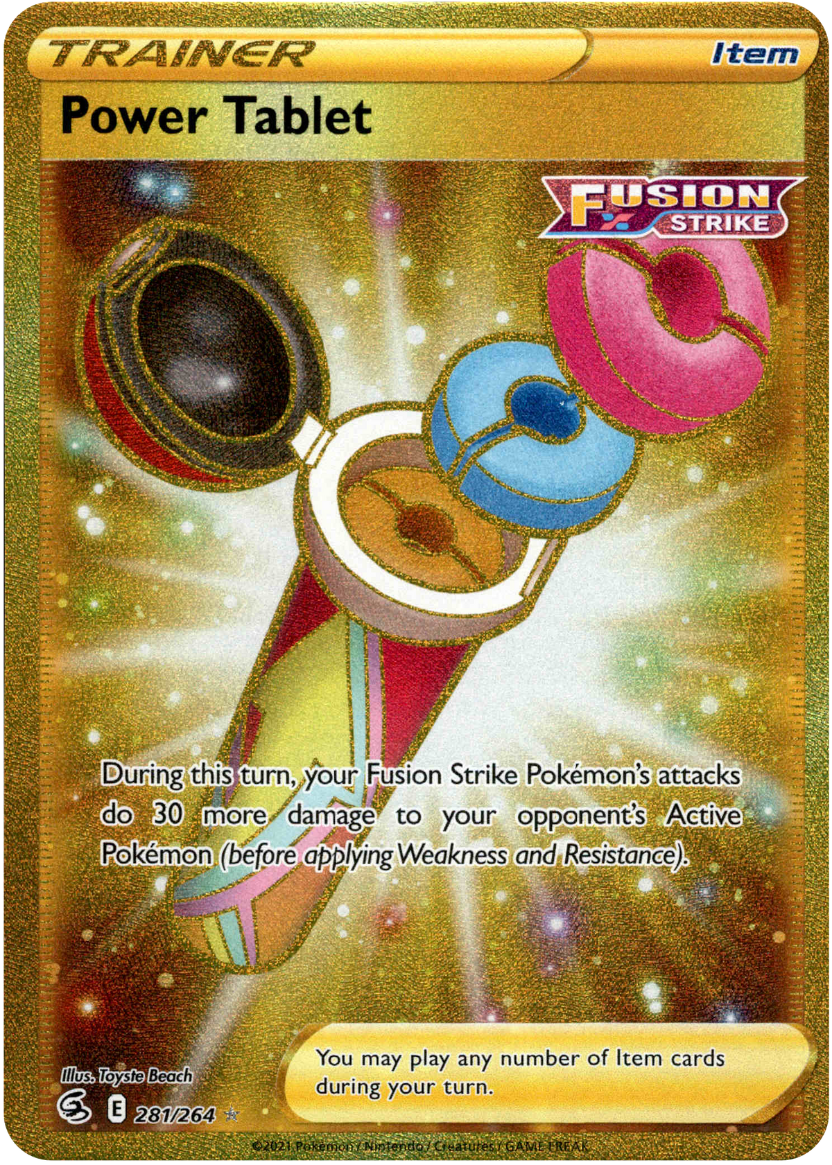 Power Tablet Secret Rare - 281/264 - Fusion Strike - Card Cavern