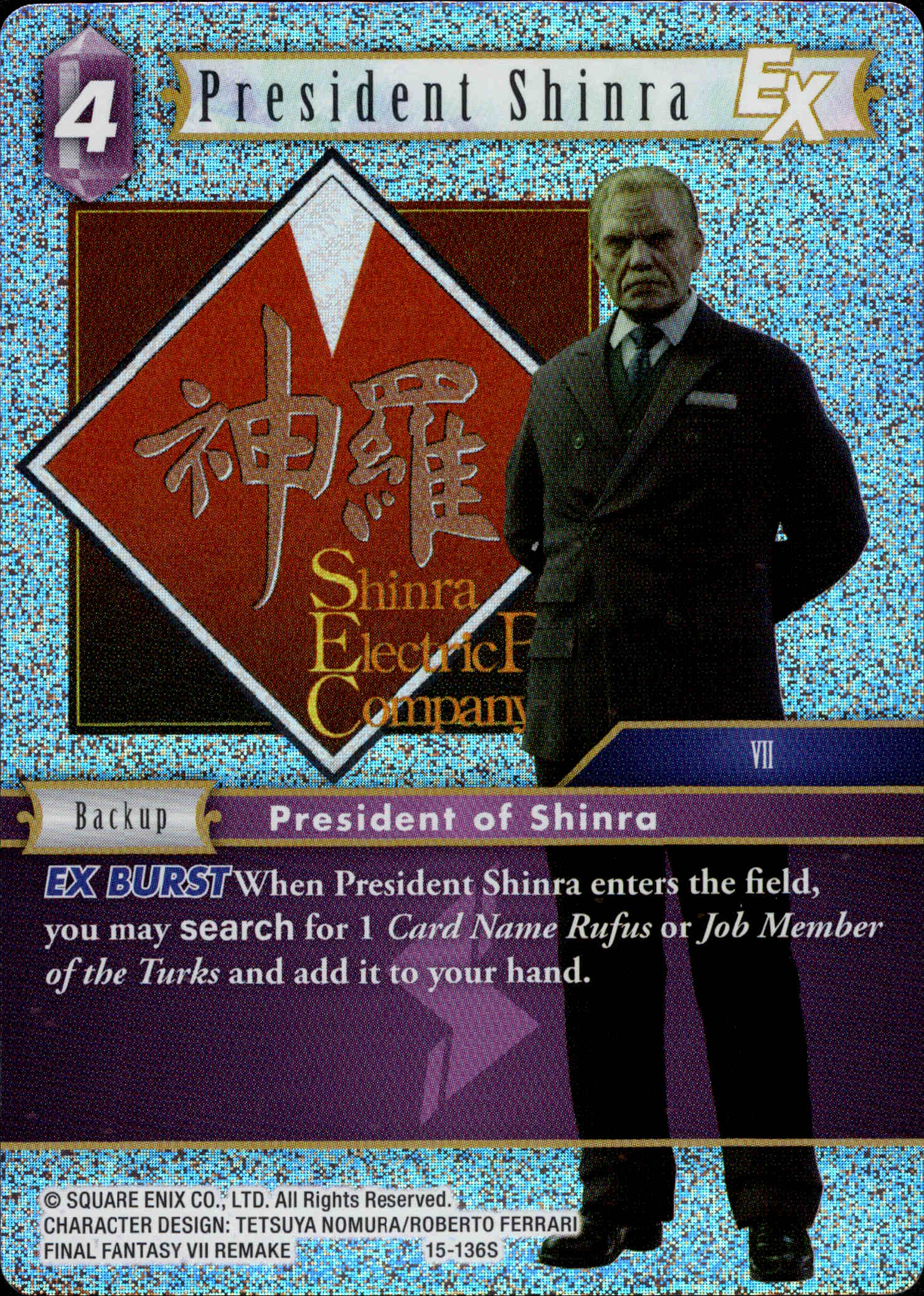 President Shinra - 15-136S - Crystal Dominion - Foil - Card Cavern