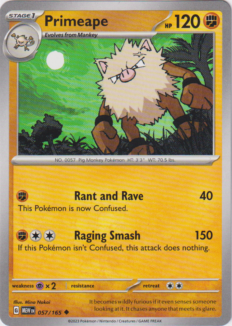 Primeape - 057/165 - Scarlet & Violet 151 - Card Cavern