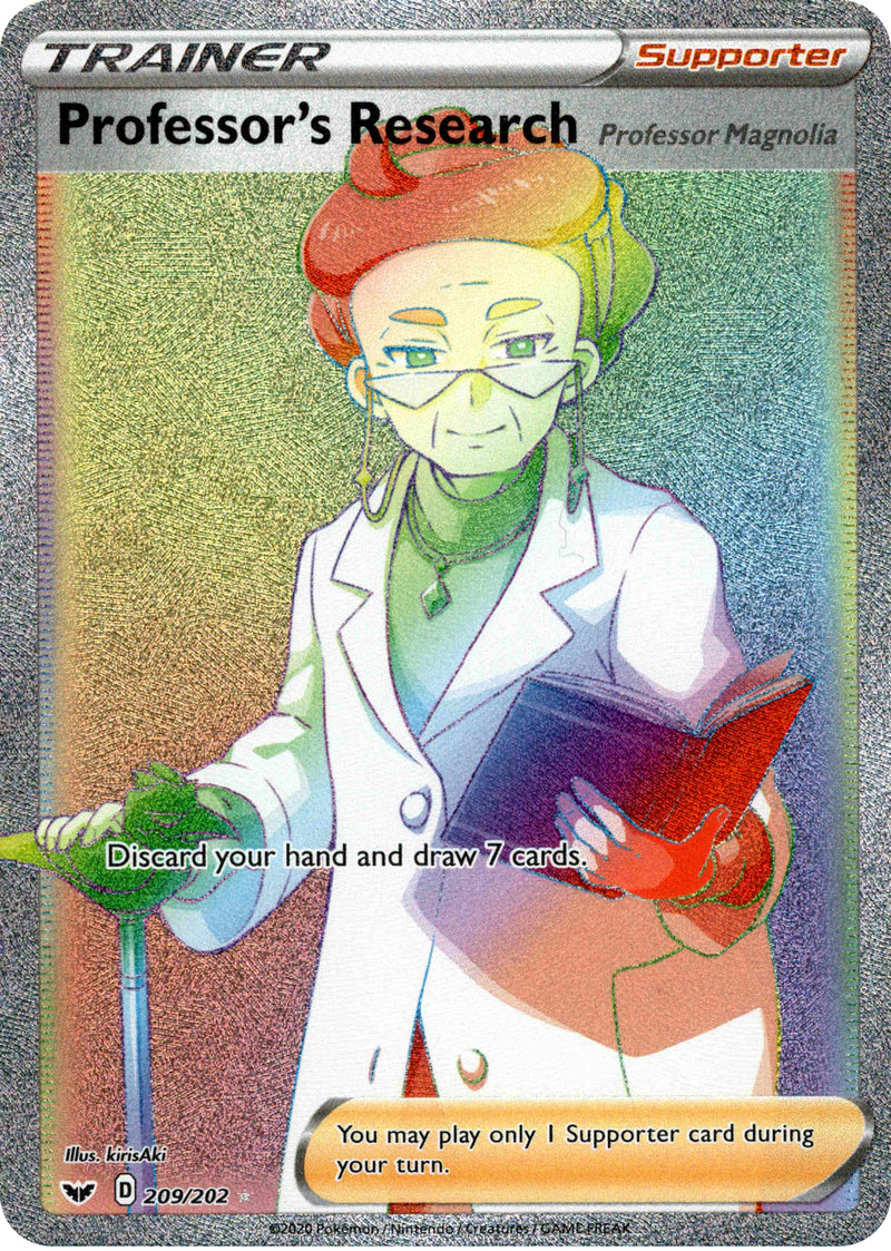 pokemon professor cards Professor's Research Hyper Rare - 209/202 - Sword & Shield