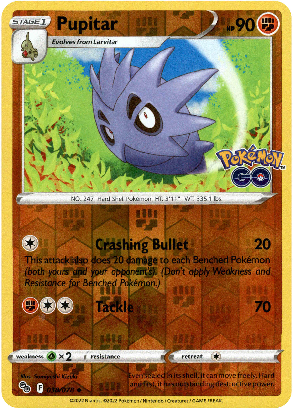 Pupitar - 038/078 - Pokemon Go - Reverse Holo - Card Cavern