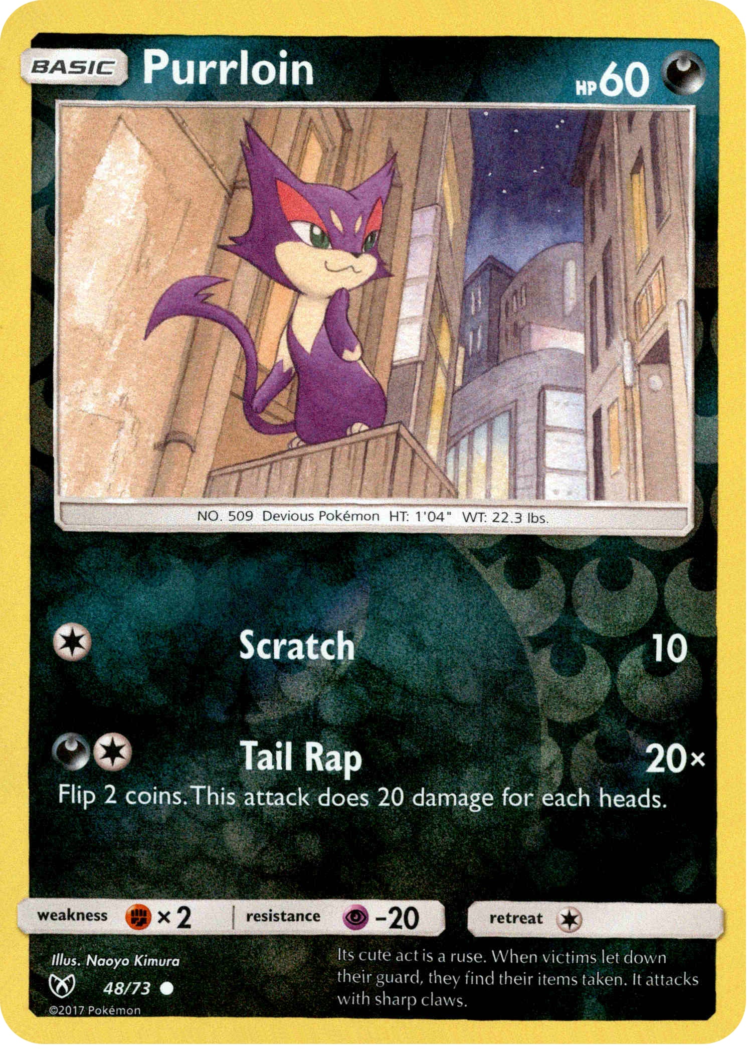 Purrloin - 48/73 - Shining Legends - Reverse Holo - Card Cavern