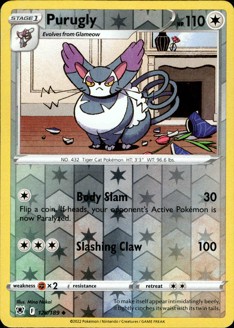 purugly pokemon card Single PLATINUM Uncommon Retreat cost Purugly - 128/189 - Astral