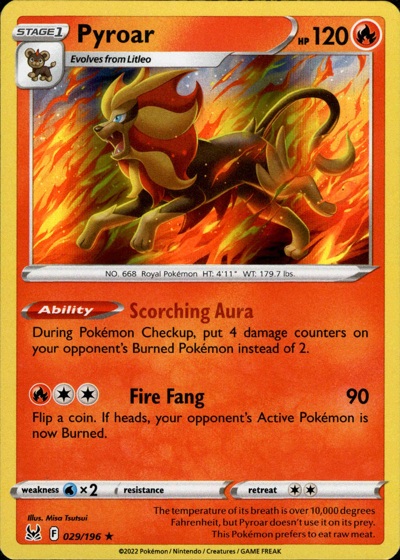 Pyroar - 029/196 - Lost Origin - Holo – Card Cavern Trading Cards, LLC