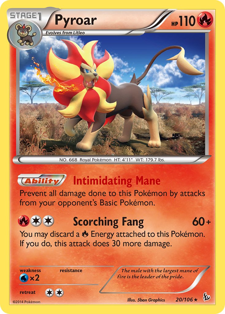Pyroar - 20/106 - Flashfire - Holo - Card Cavern