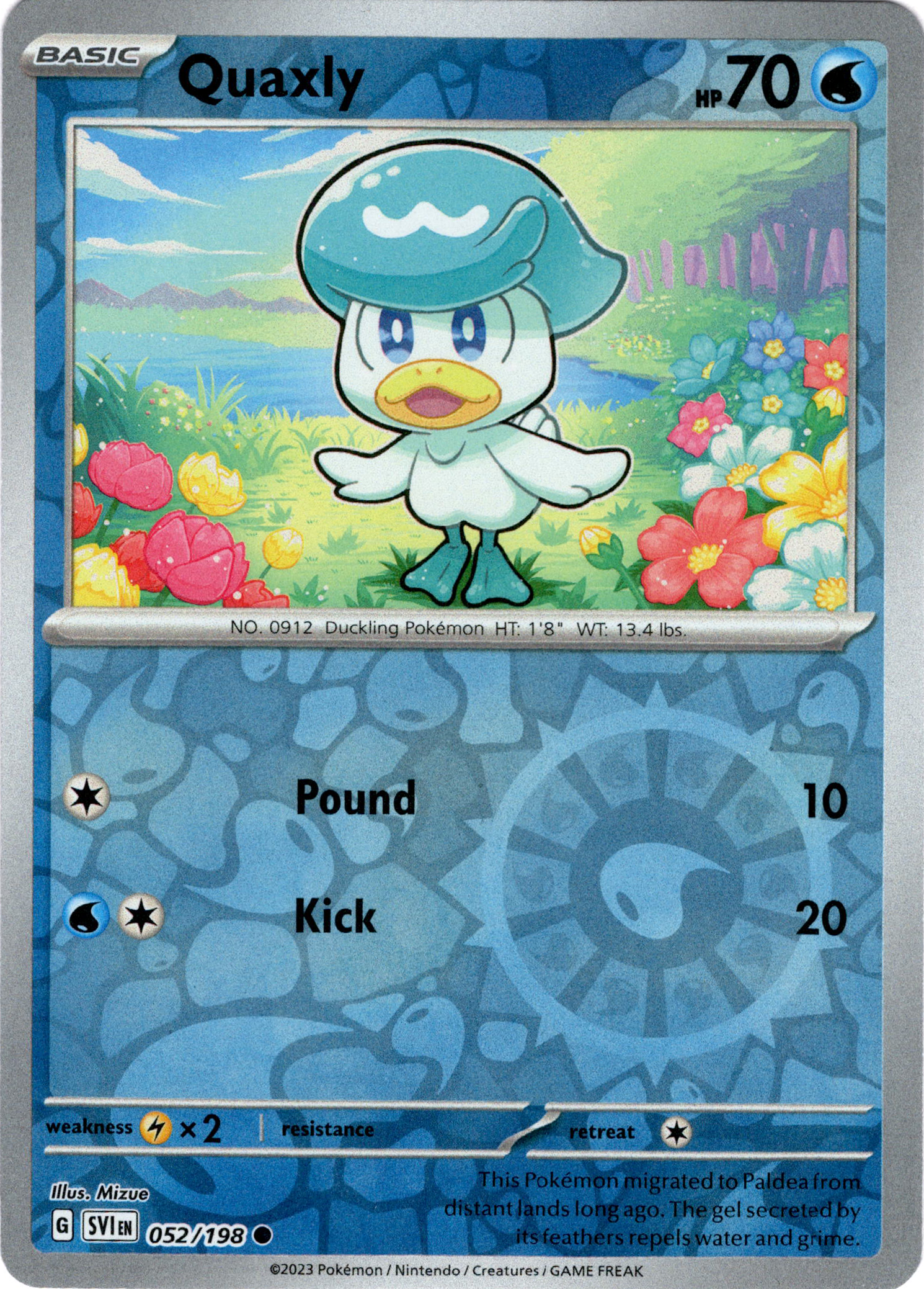 Quaxly - 052/198 - Scarlet & Violet - Reverse Holo - Card Cavern