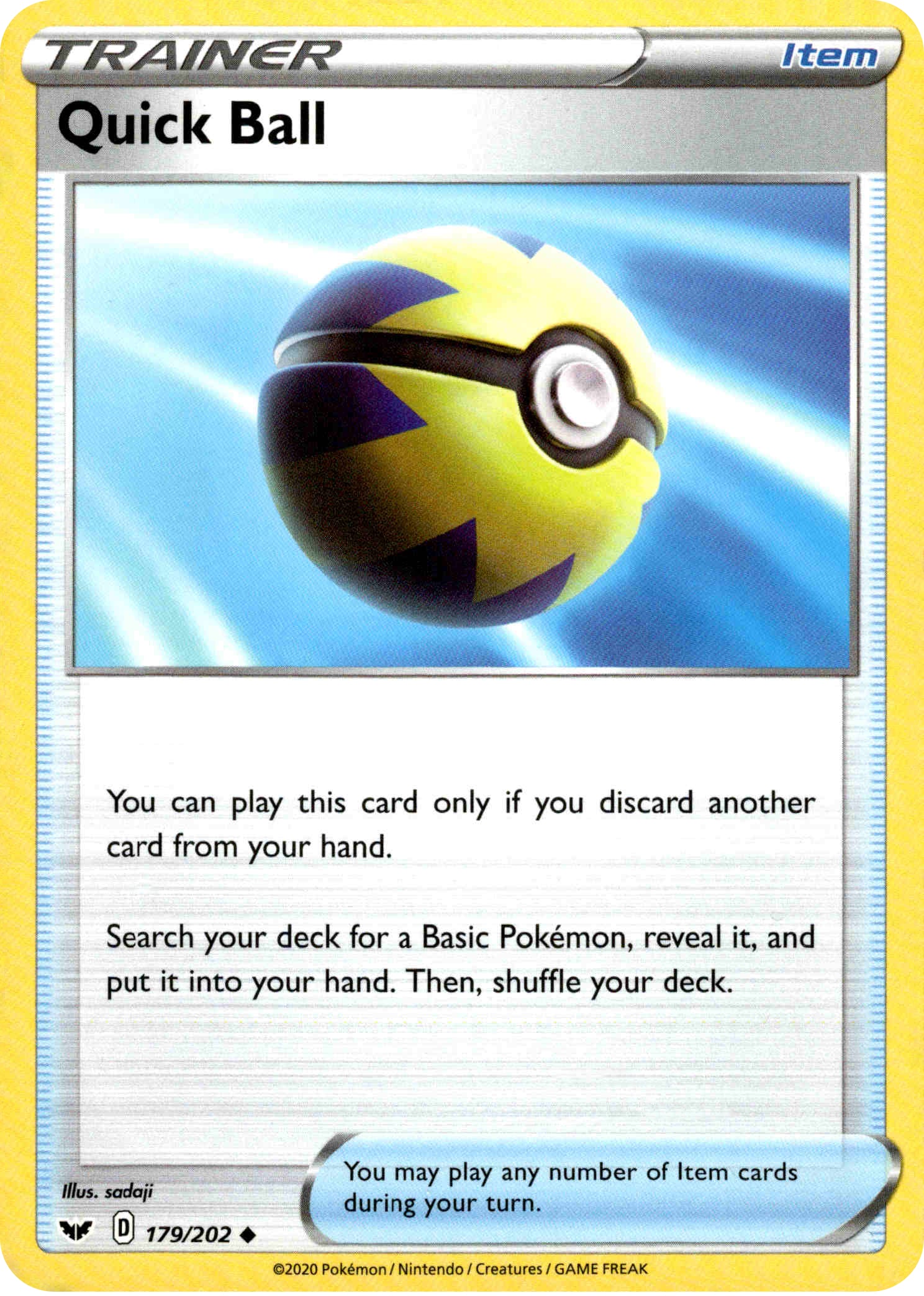 Quick Ball - 179/202 - Sword & Shield - Card Cavern