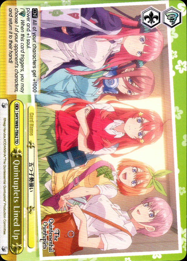 Quintuplets Lined Up - 5HY/W83-TE62 - The Quintessential Quintuplets - Card Cavern