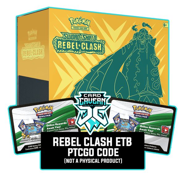 Rebel Clash ETB - Copperajah V - Sleeves and Deck Box PTCGO Code - Card Cavern