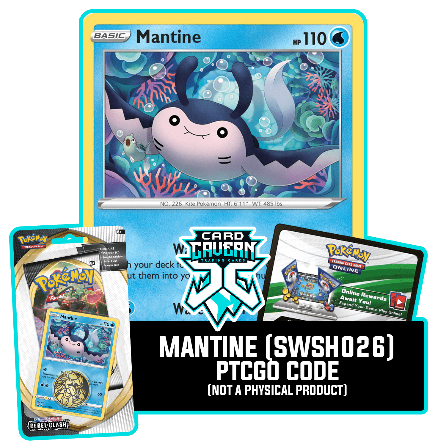 Mantine SWSH026 PTCGO Code - Card Cavern