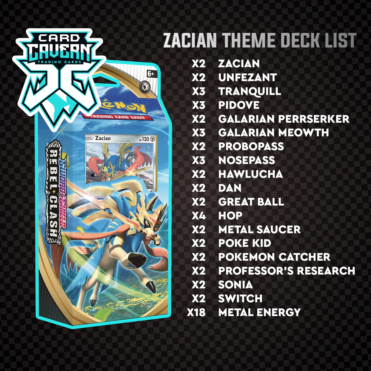 Zacian Theme Deck - Rebel Clash - PTCGO Code - Card Cavern