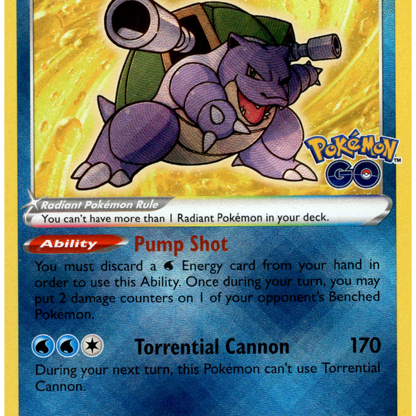 Radiant Blastoise - 018/078 - Pokemon Go - Holo Card Cavern Trading Cards, LLC Radiant Blastoise - 018/078 - Pokemon Go - Holo Card Cavern Trading Cards, LLC