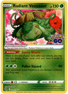 Radiant Venusaur - 004/078 - Pokemon Go - Holo - Card Cavern