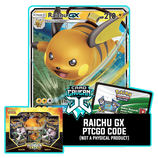 Raichu GX SM213 - Hidden Fates Box - PTCGO Code - Card Cavern