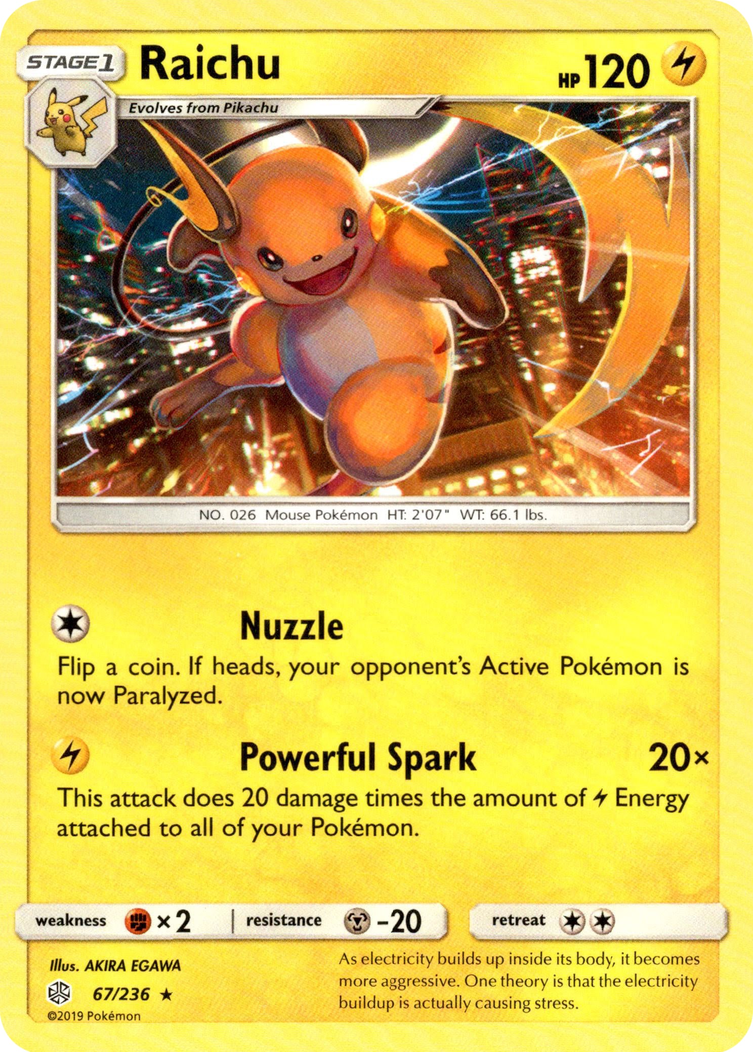 Raichu - 67/236 - Cosmic Eclipse - Card Cavern