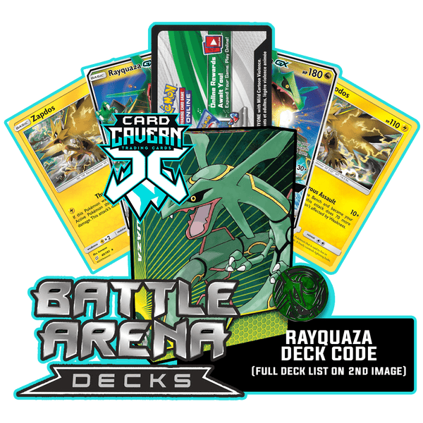 pokemon trading card game battle arena deck Battle Arena Decks: Rayquaza GX PTCGO Code – Card Cavern Trading Cards, LLC